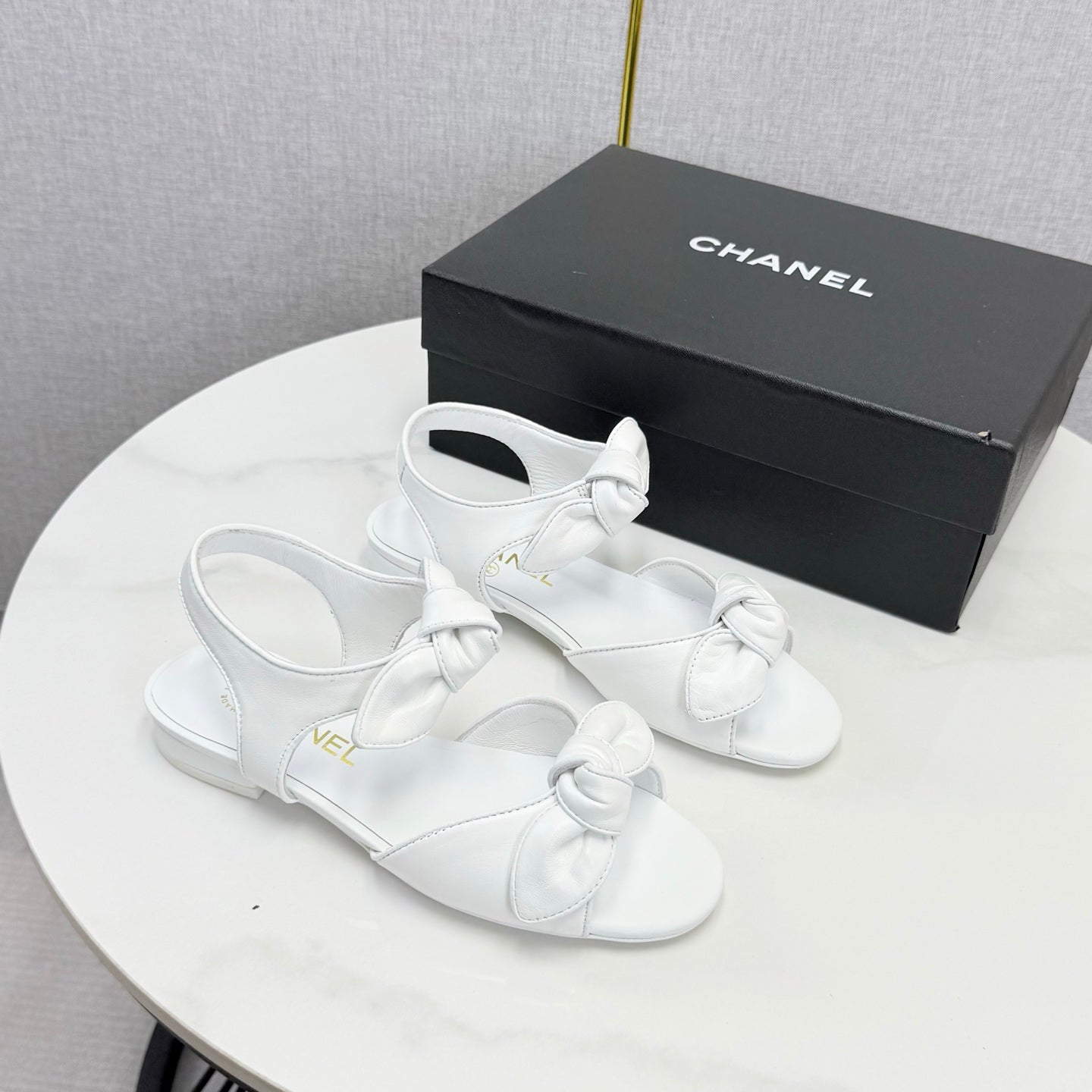 Chanel 2026 Slingback Sandals Bow Sheepskin 801644