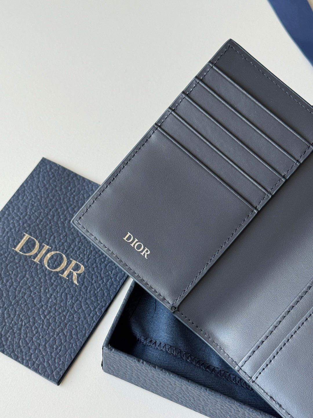 CD Diamond Saddle Passport Blue Beige Cowhide