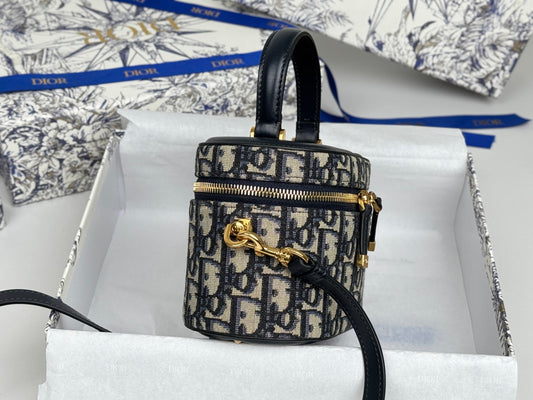 CD Signature Vanity Case 16cm Blue Jacquard