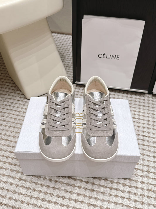 CD Ribbon Sneaker Sliver Suede Leather 930297