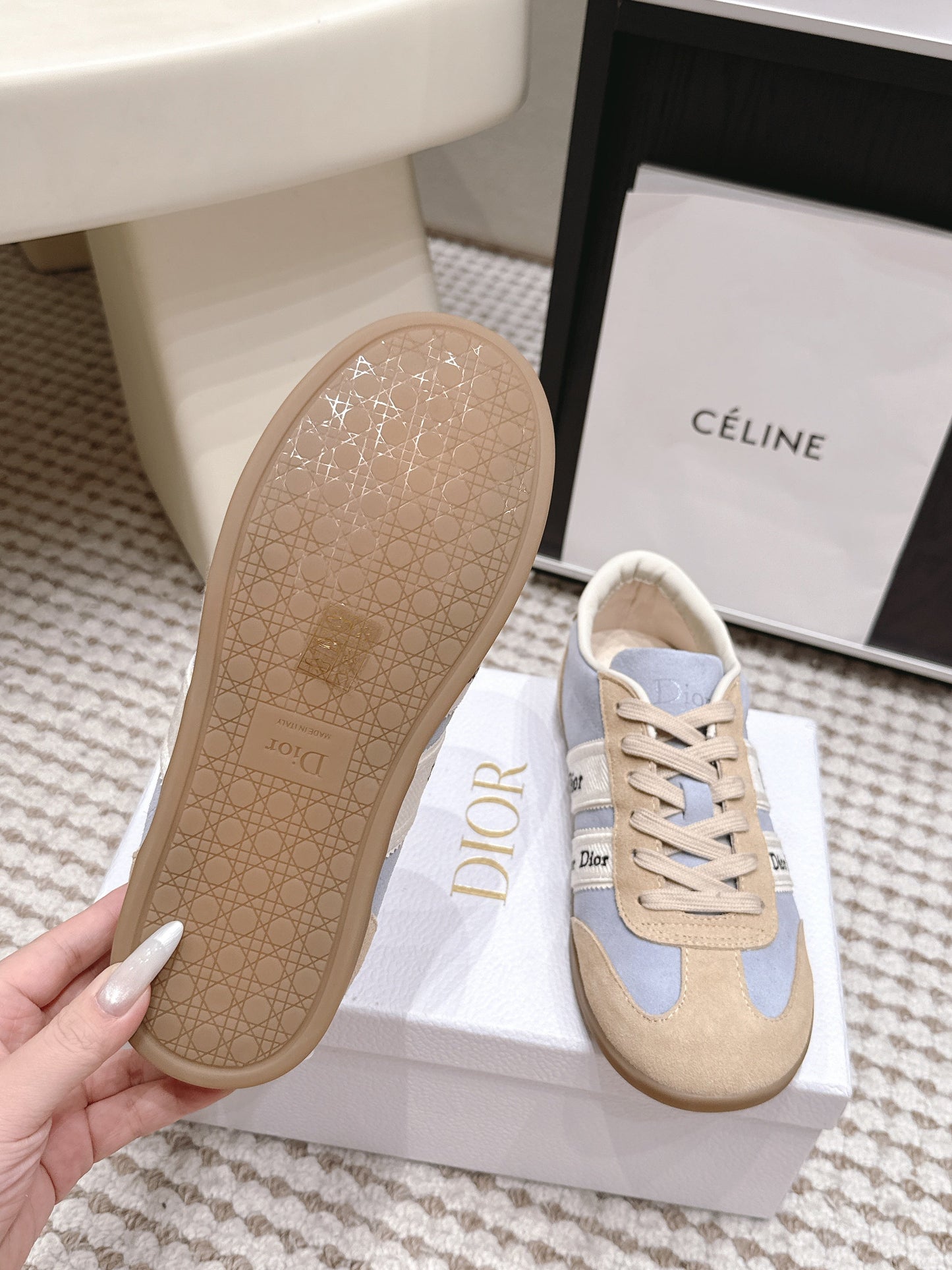 CD Ribbon Sneaker Blue Khaki Suede 930300