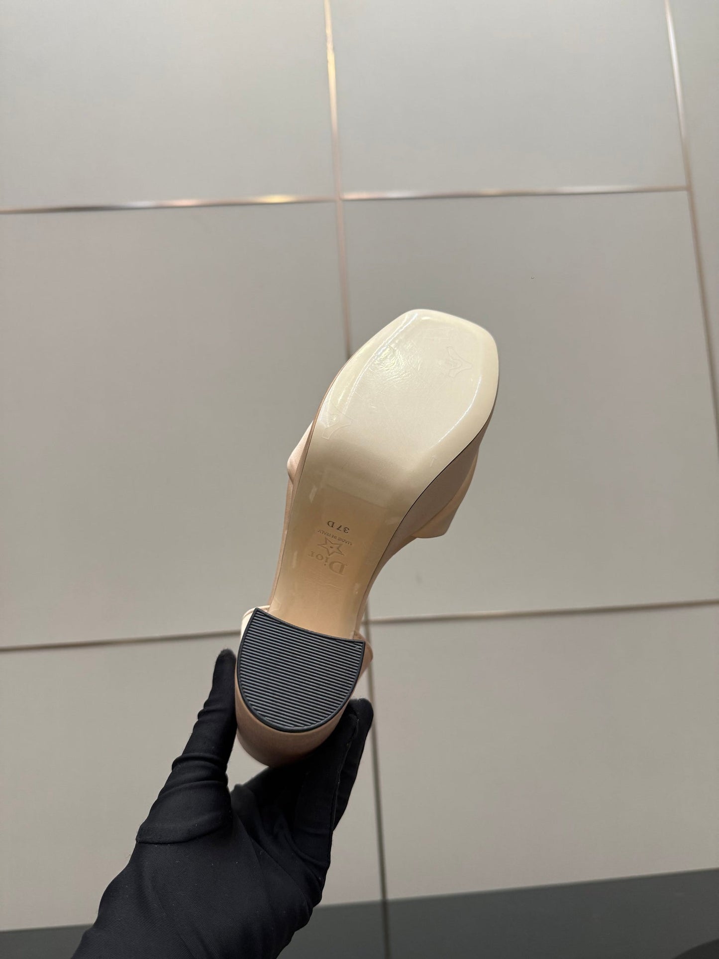 CD 26s High Heel Sandals 120mm Beige Satin