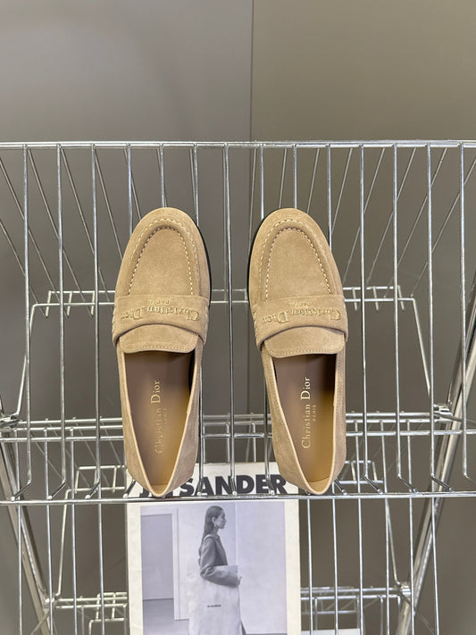 CD Boy Loafer Rope 5mm Beige Suede Calfskin 492542