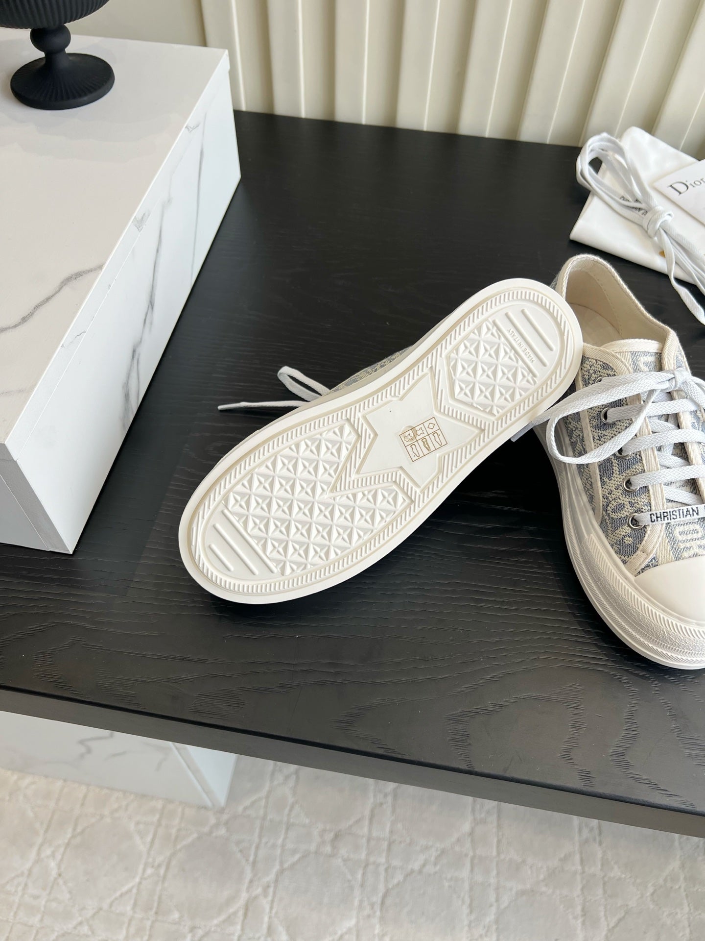 CD Dioriviera Walk'n'Dior Sneaker Wash Blue Cotton 851248