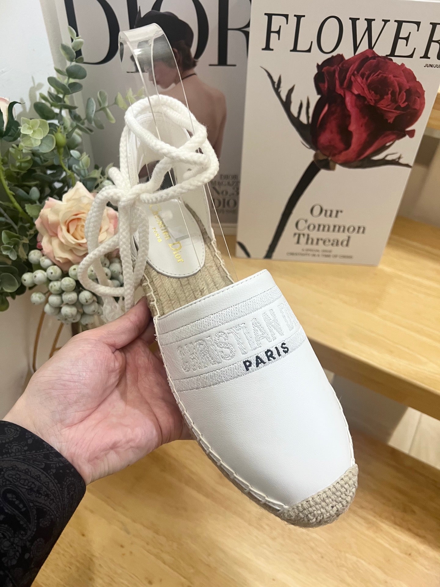 CD FW26 Sandals White Sheepskin 692255
