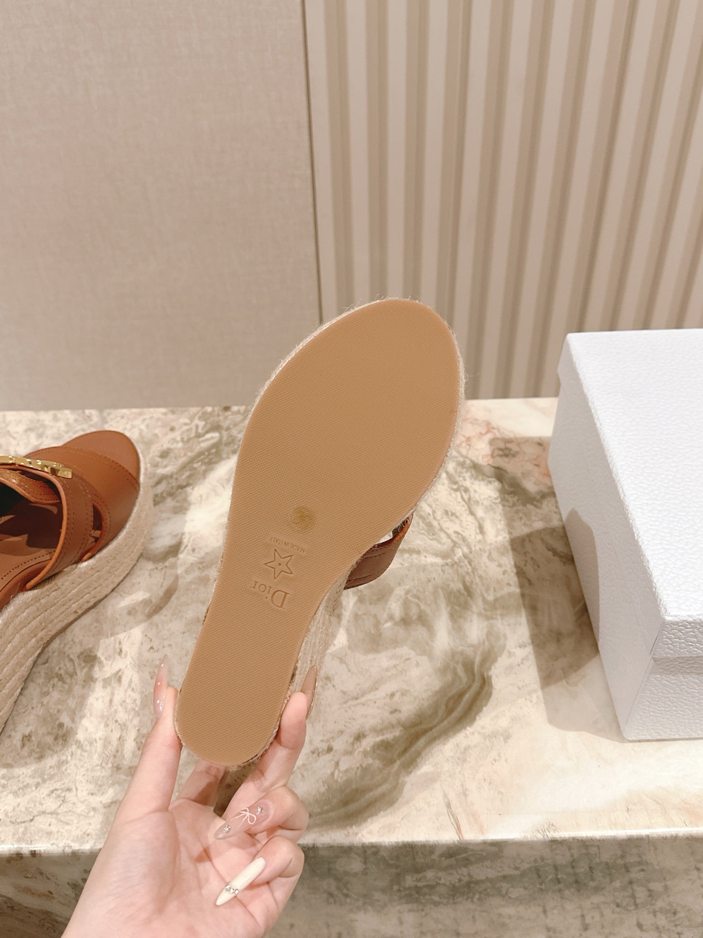 CD 30 Montaigne Wedge Slide 85mm Lambskin 483076