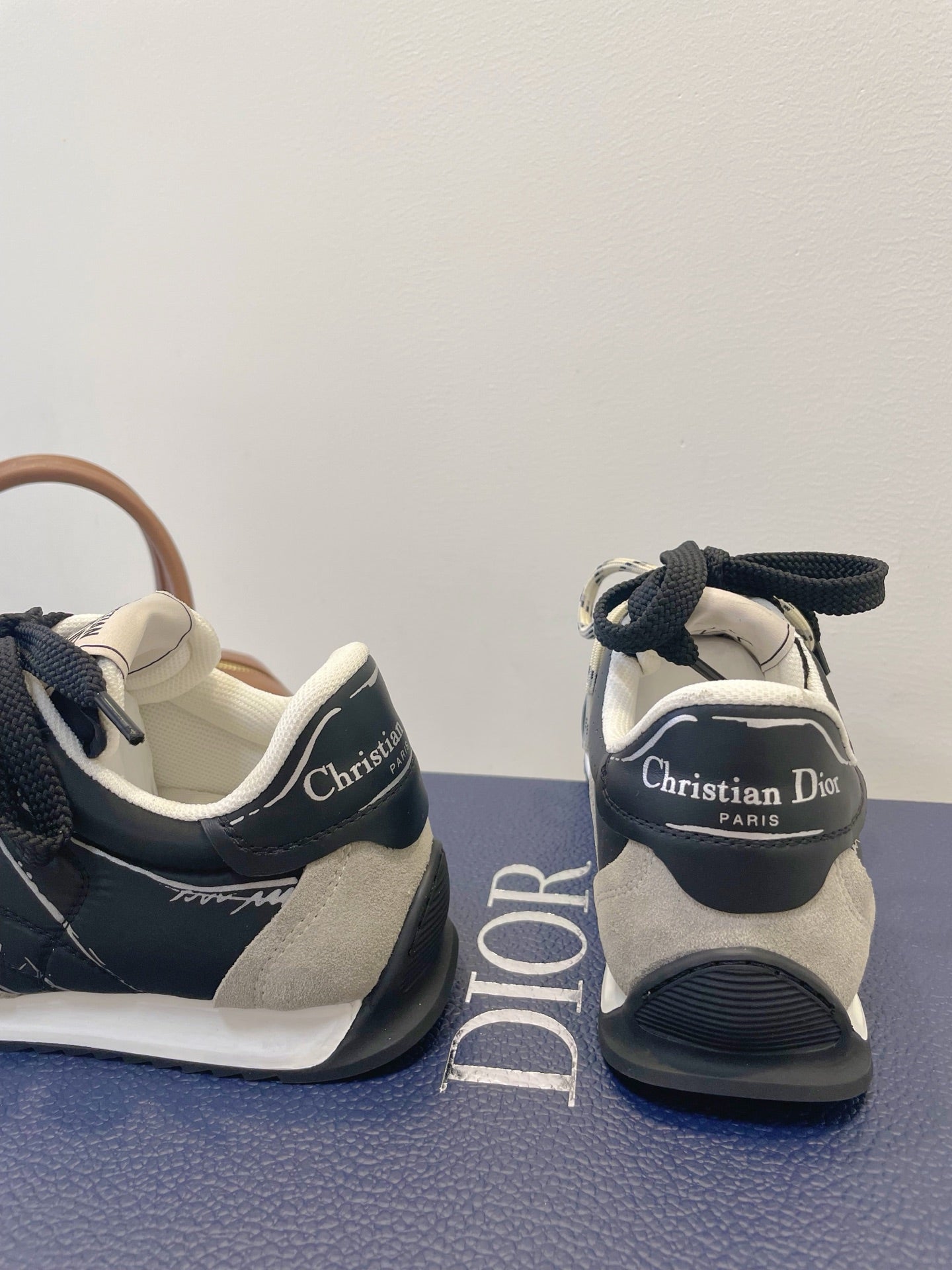 CD 26s D-Sketch Sneakers Black Taupe Suede Lambskin 908095