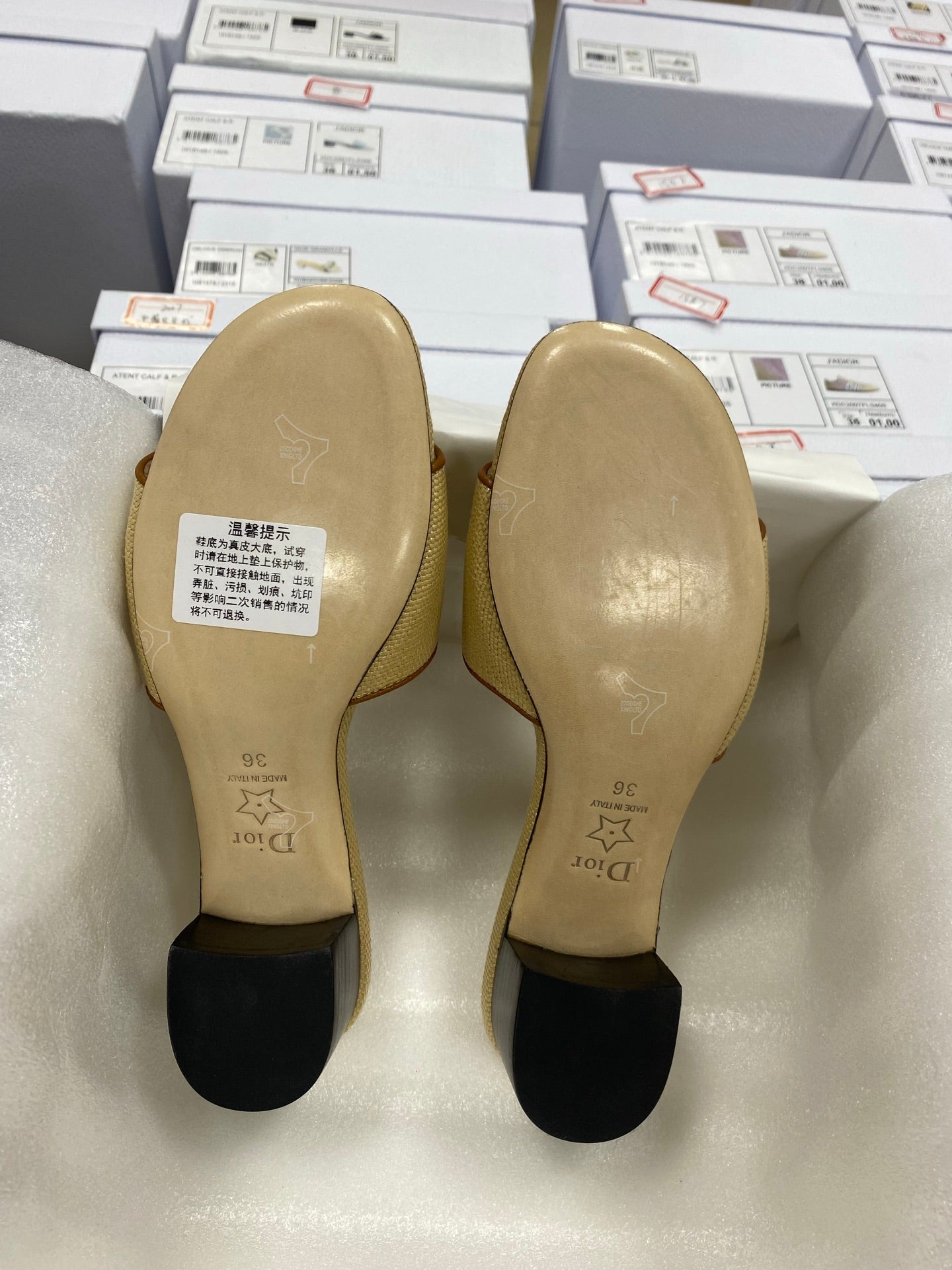 CD Médaillon Slide 4.5cm Beige Brown Canvas Leather 911238