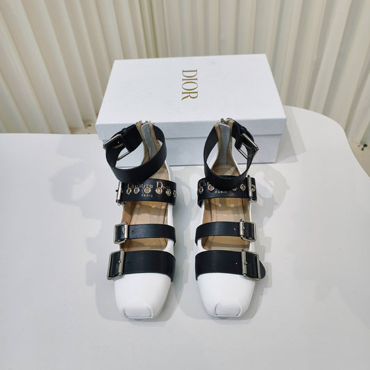 CD 26s Punk Ballet Flats White Leather 927873
