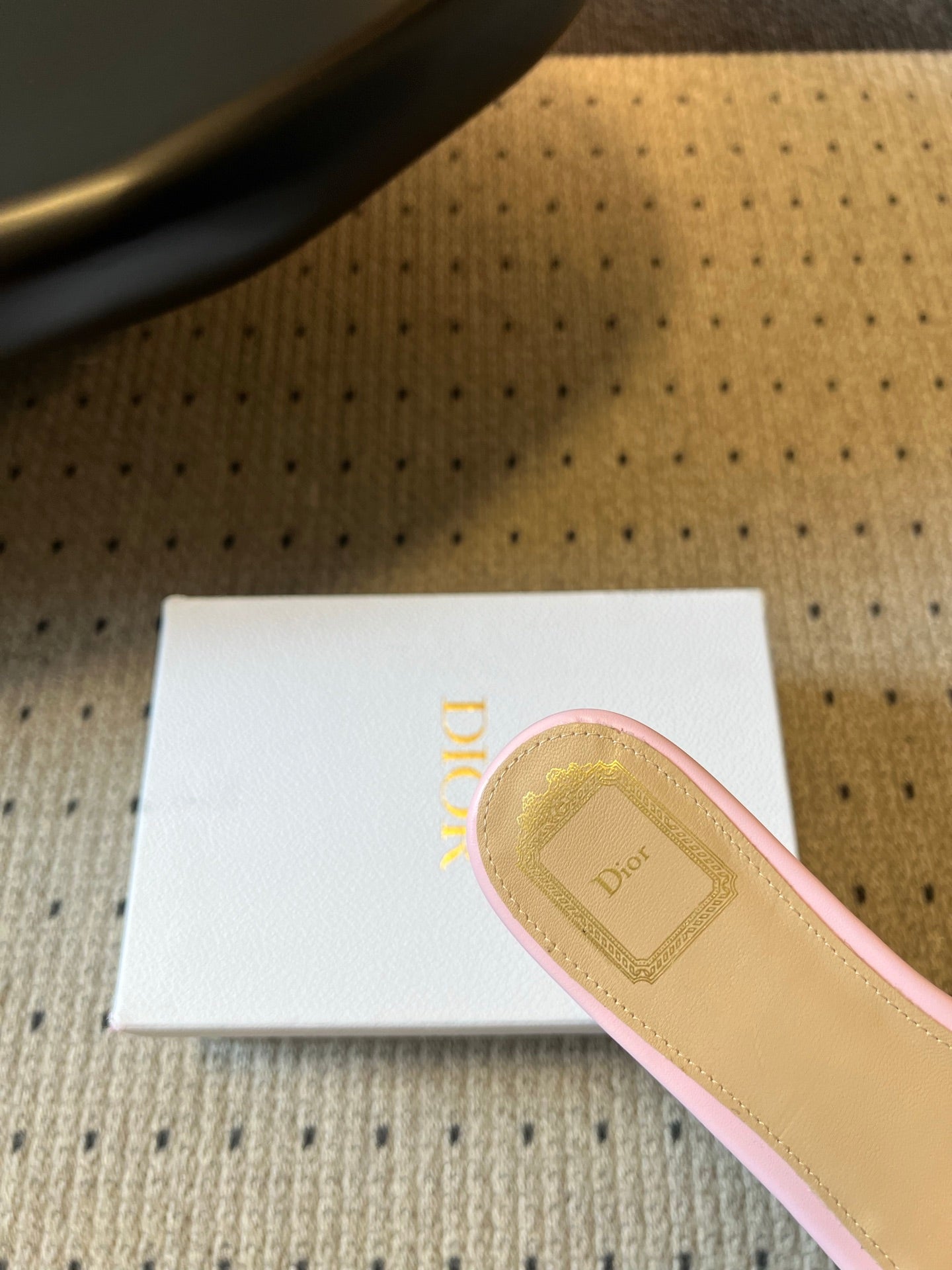 CD 26s J'Adior Slide Soupir Pink Embroidered Cotton 820049