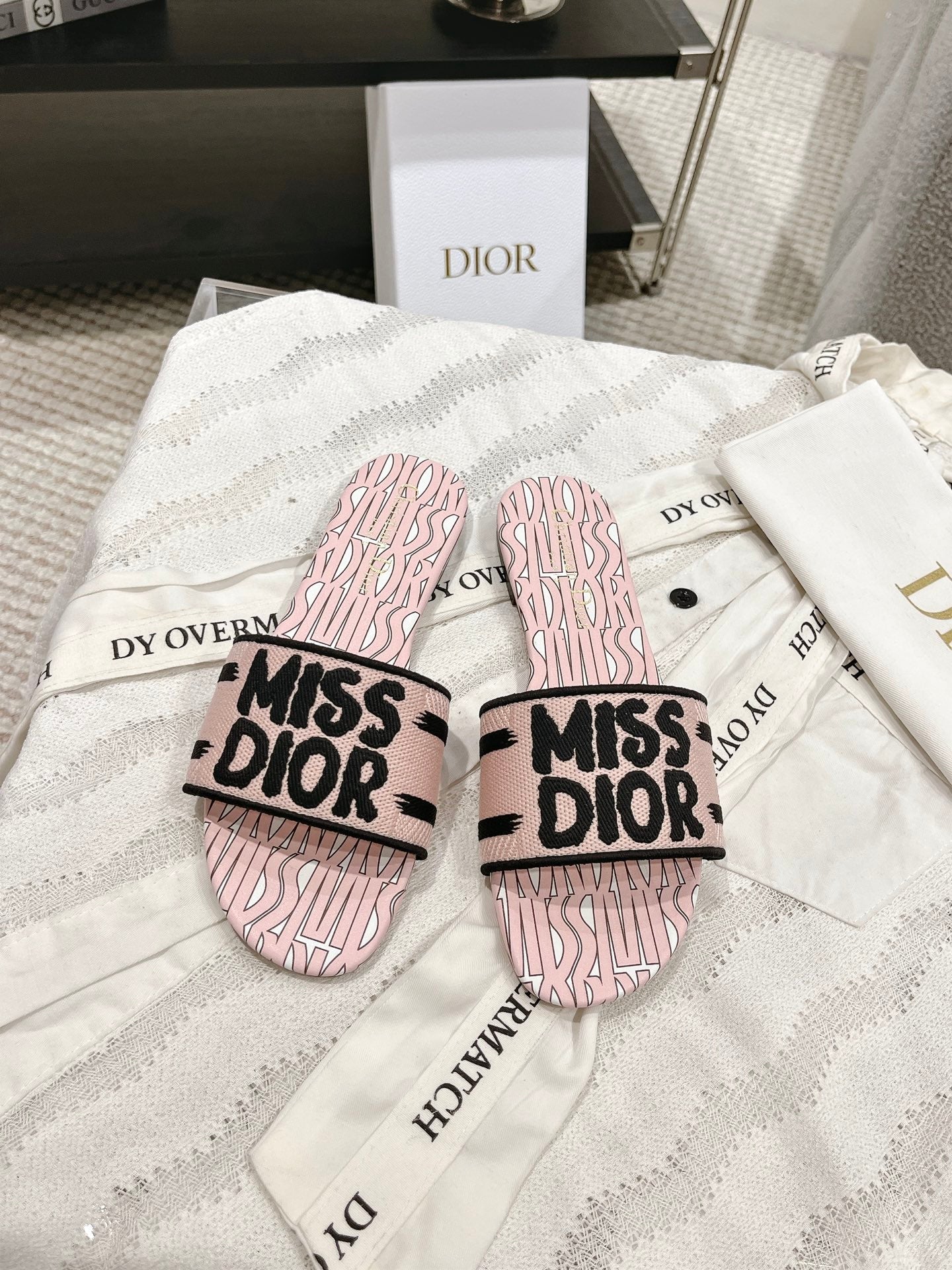 CD 25 Mid Heel Mules Cotton Fabric 241433