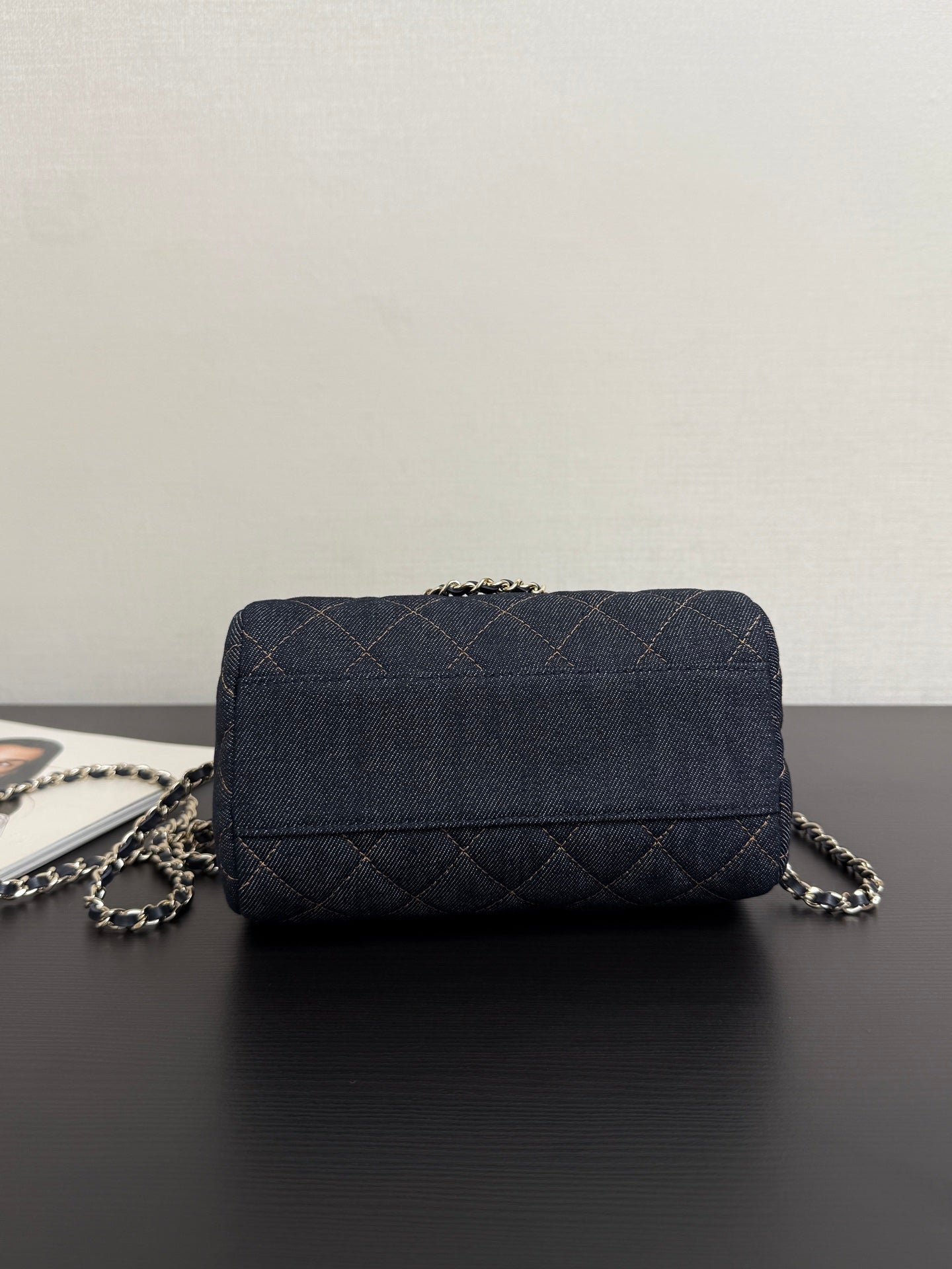 Chanel 2026 Bowling Bag 18.5cm Blue Denim Leather