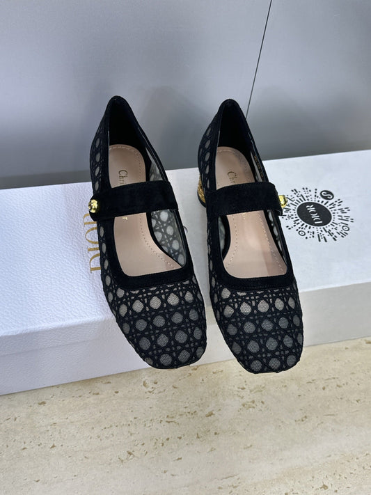 CD 26 Lolita High Heels 40 Black Mesh Gold 633052