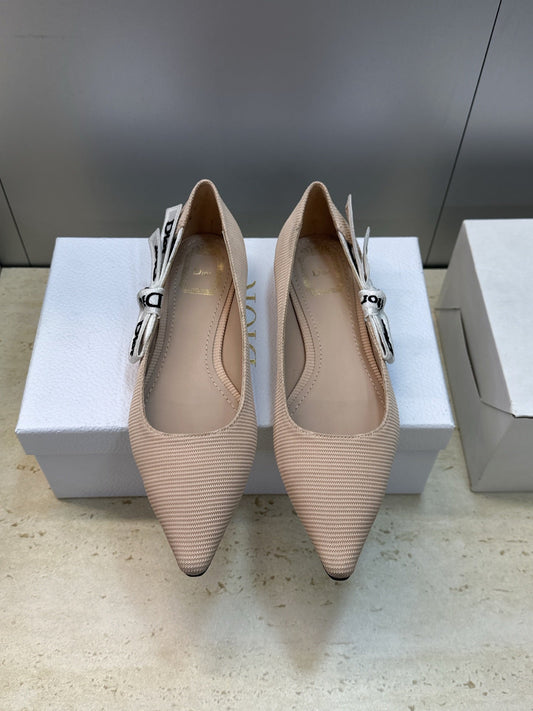 CD J'Adior Ballet Flat Beige Technical Fabric 633061