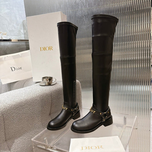 CD 26s Bolt Over-The-Knee Boot Black Calfskin 924099
