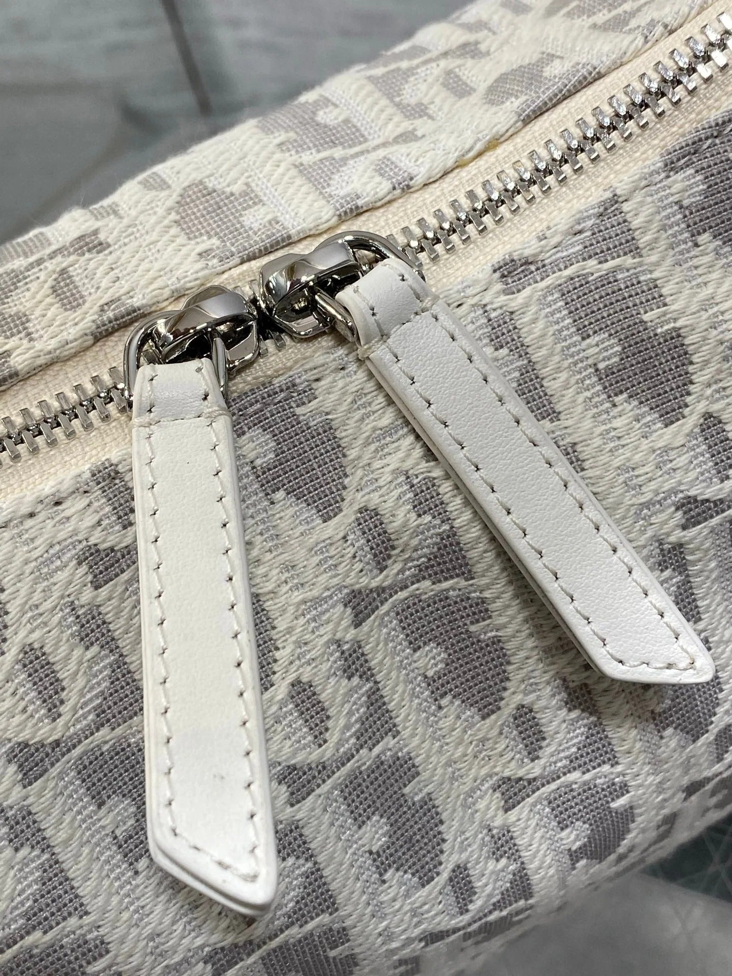 CD 2026 D-Dream Oblique Jacquard 24cm White Grey Cotton Calfskin 289148