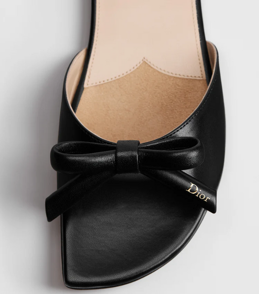 Dior 2026 Bow Slide Black Lambskin