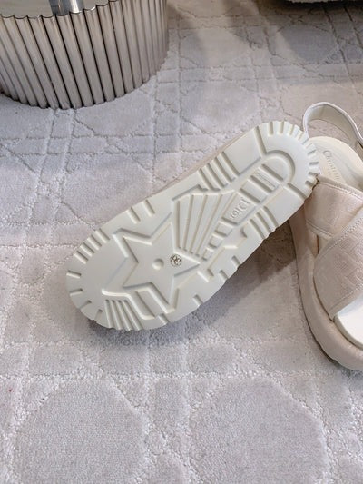 CD 26s Platform Sandals 65 Light Pink Canvas Lambskin 644287