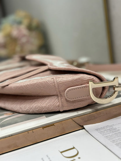 CD Saddle Bag 25.5cm Pink in Denim 288052