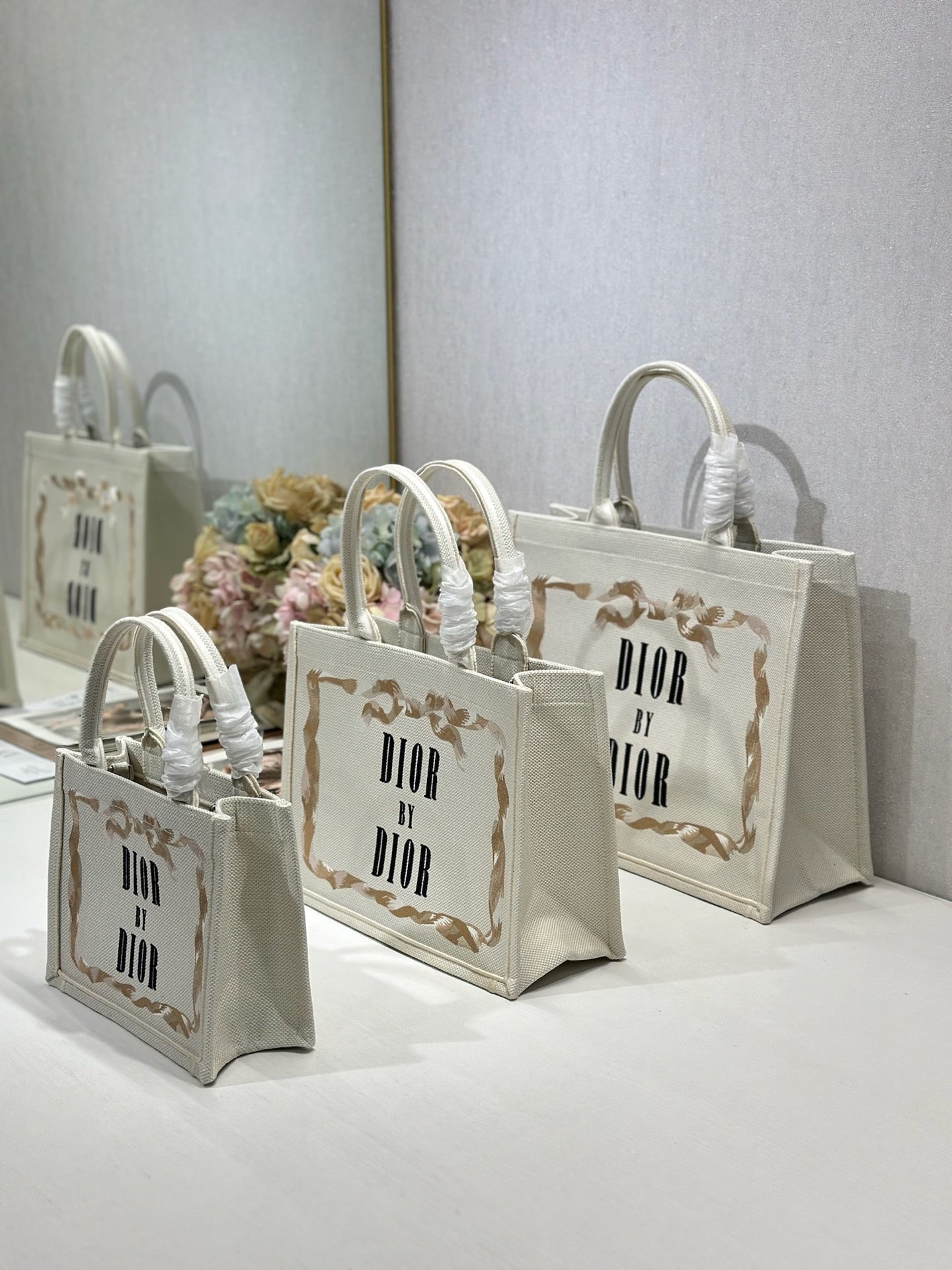 CD Book Tote White in Canvas 288122