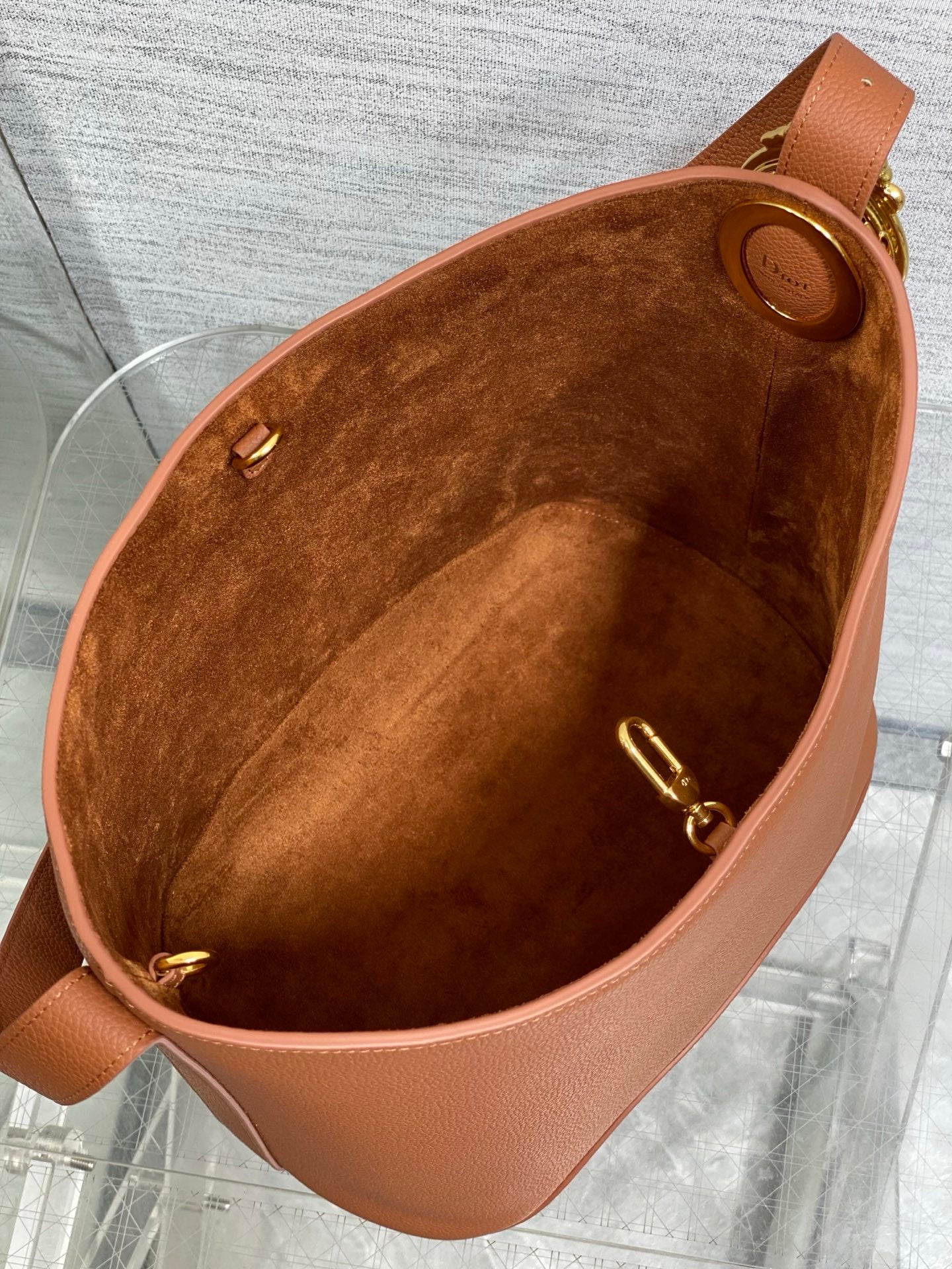 CD Médaillon Bucket Bag 26.5cm Brown in Cowhide 155524