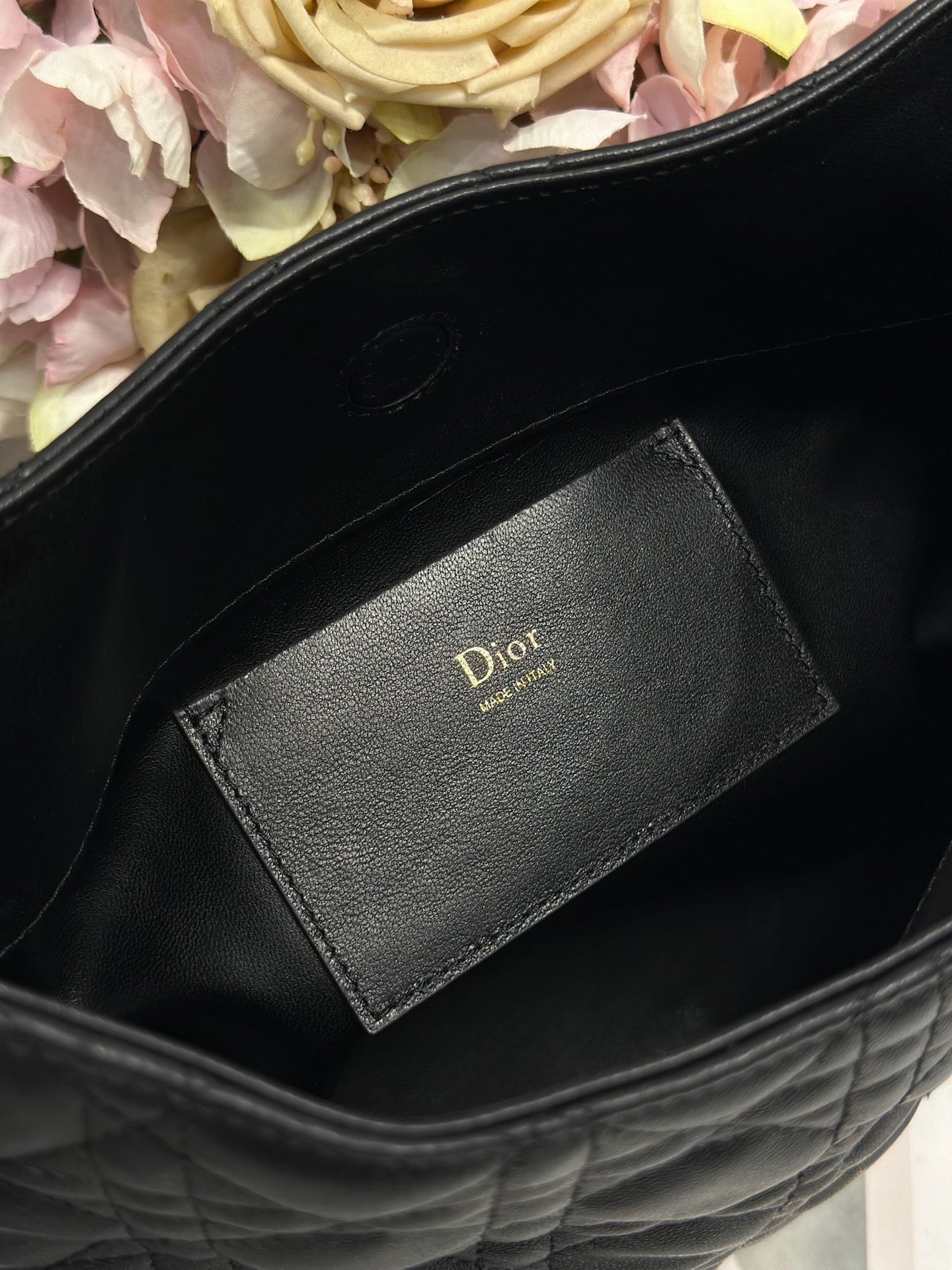 CD Lady Dior Shoulder Bag 27cm Black in Sheepskin 155546