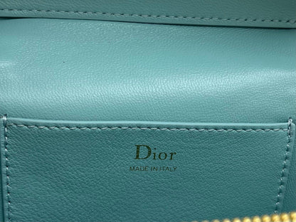 CD Cannage Vanity Chain Bag 19cm Turquoise Blue Cowhide 158123