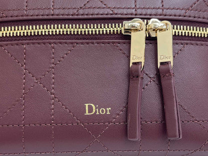 CD Cannage Vanity Chain Bag 19cm Burgundy Cowhide 158122