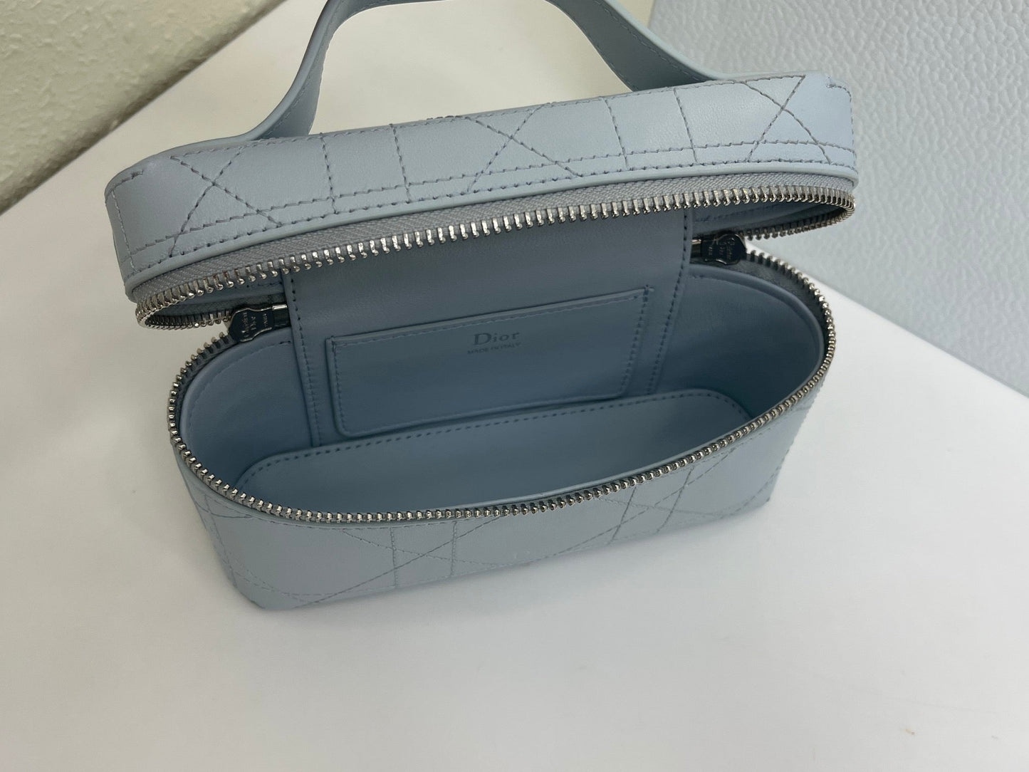 CD Cannage Vanity Chain Bag 19cm Stale Blue Cowhide 158121