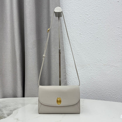 CD Médaillon Envelope Pouch 20.5cm Gris Pietro Cowhide Leather GHW 158546