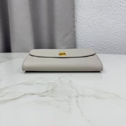 CD Médaillon Envelope Pouch 20.5cm Gris Pietro Cowhide Leather GHW 158546