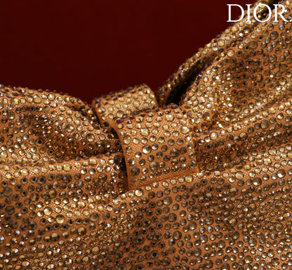 CD Small Bow Bag 27cm Gold Strass 160743