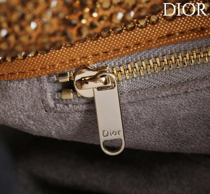 CD Small Bow Bag 27cm Gold Strass 160743