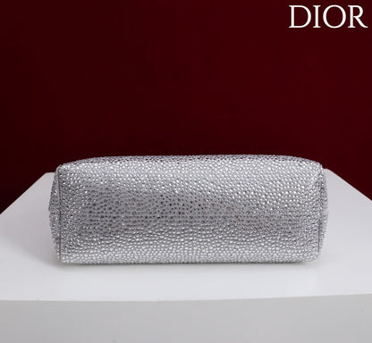 CD Small Bow Bag 27cm Silver Strass 160742