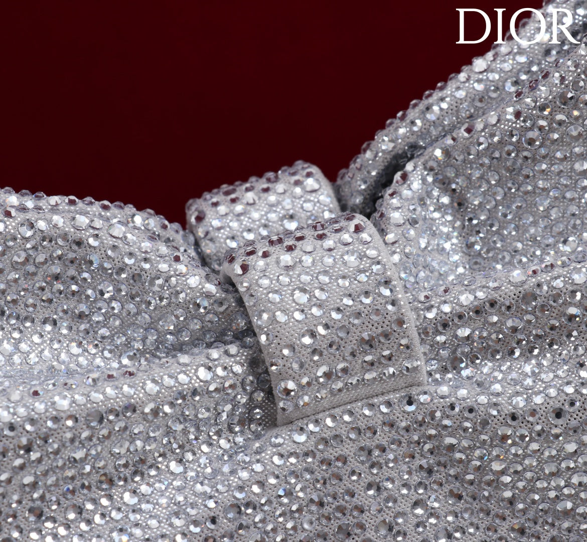 CD Small Bow Bag 27cm Silver Strass 160742