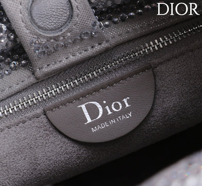 CD Small Bow Bag 30cm Silver Strass 160740