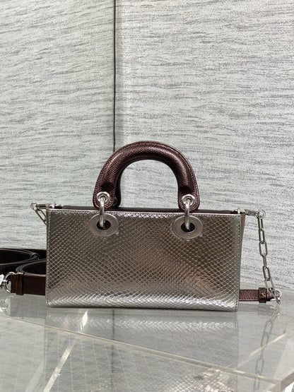 CD Lady D-Joy Bag Metallic Bronze Snakeskin Leather SHW 160003