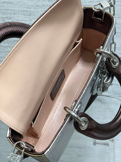 CD Lady D-Joy Bag Metallic Bronze Snakeskin Leather SHW 160003