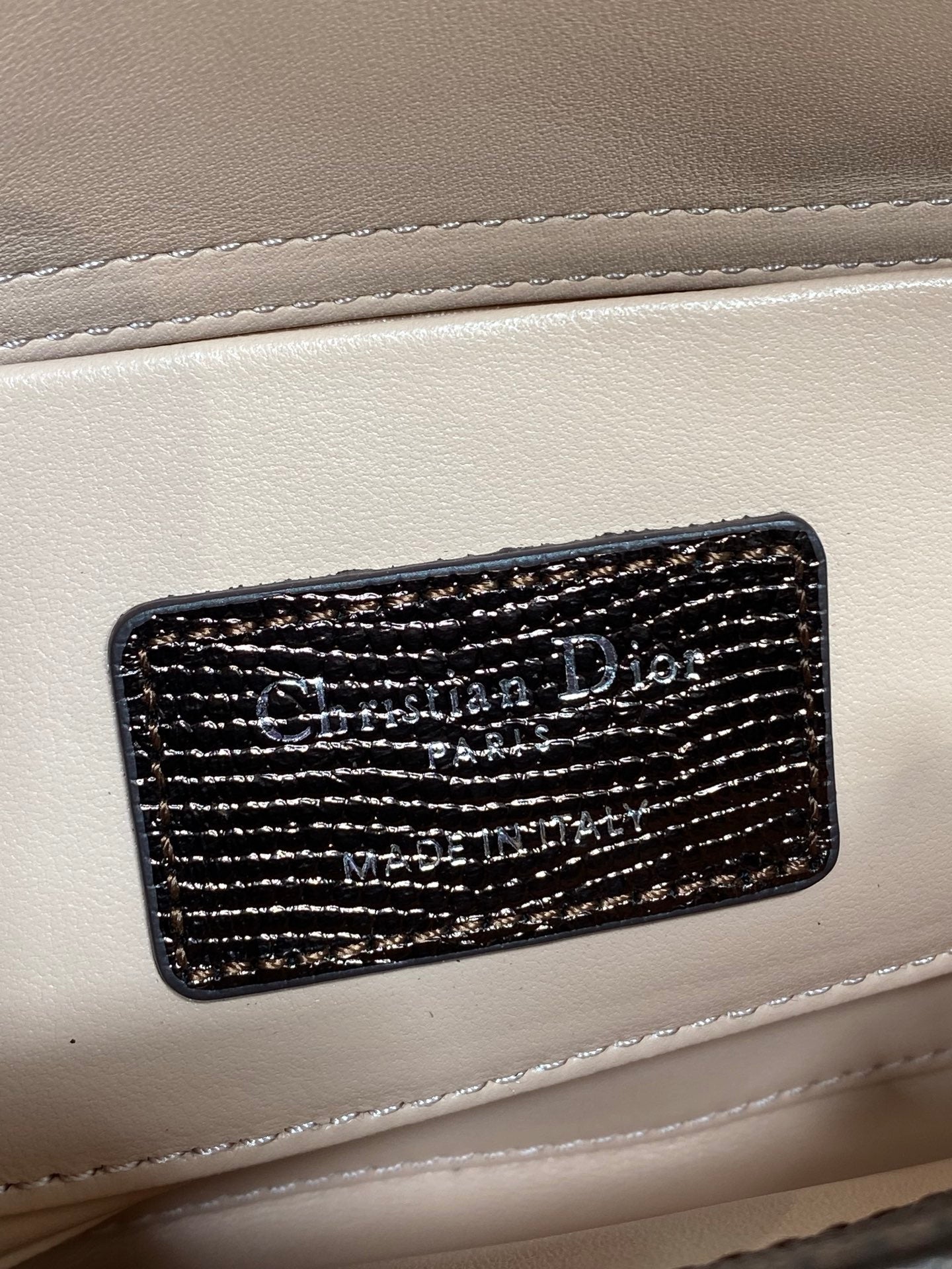 CD Lady D-Joy Bag Metallic Bronze Snakeskin Leather SHW 160003