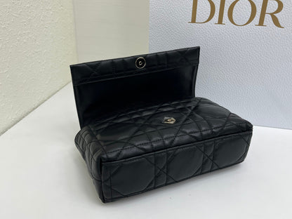 CD My Tender Top Handle Mini Bag 21cm Black Macrocannage Leather 159481