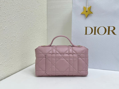 CD My Tender Top Handle Mini Bag 21cm Dusty Pink Macrocannage Leather 159480