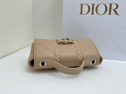 CD My Tender Top Handle Mini Bag 21cm Beige Macrocannage Leather 159477
