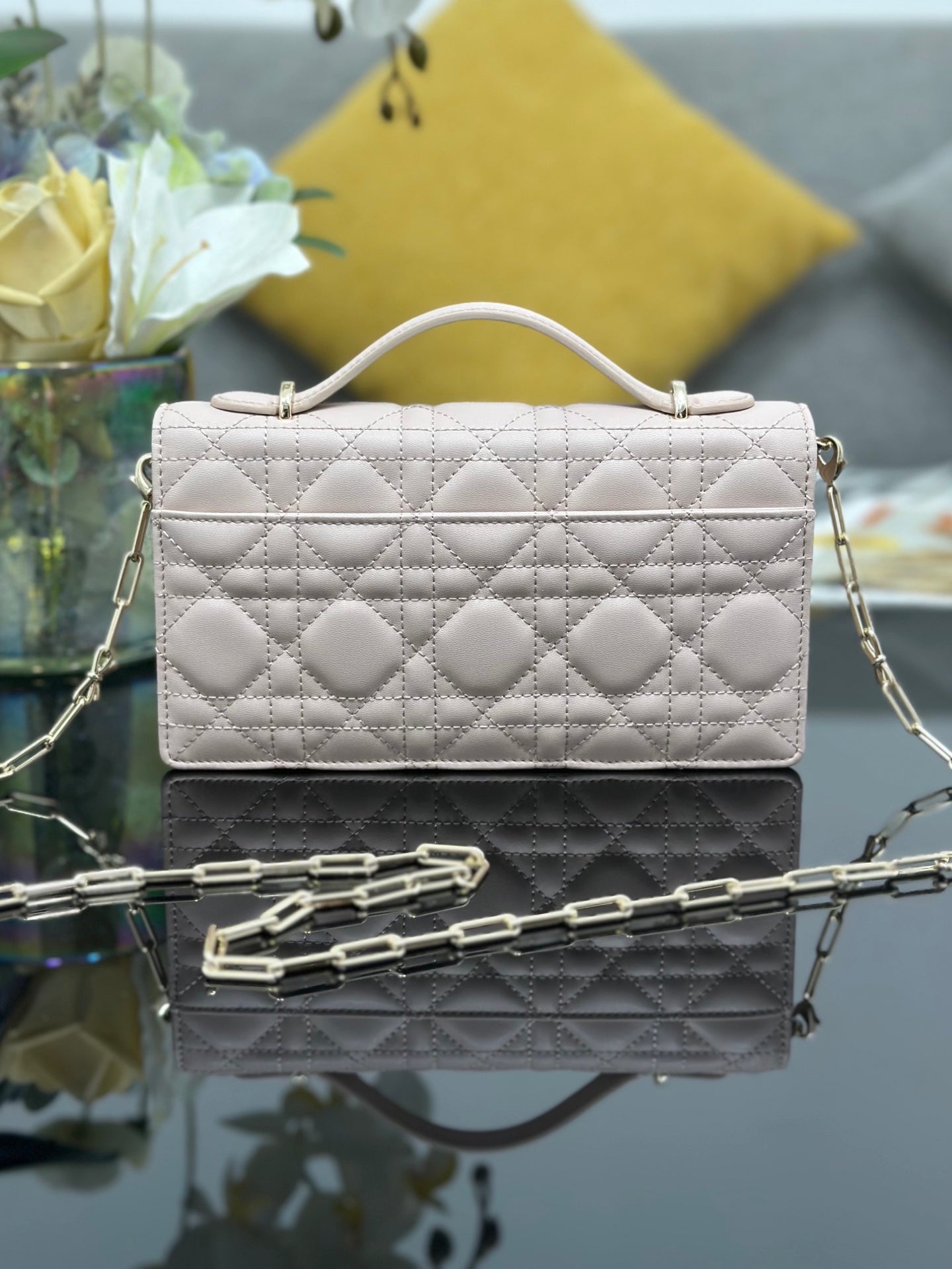 CD My Dior Mini Bag Soupir 21cm Light Pink Cannage Leather