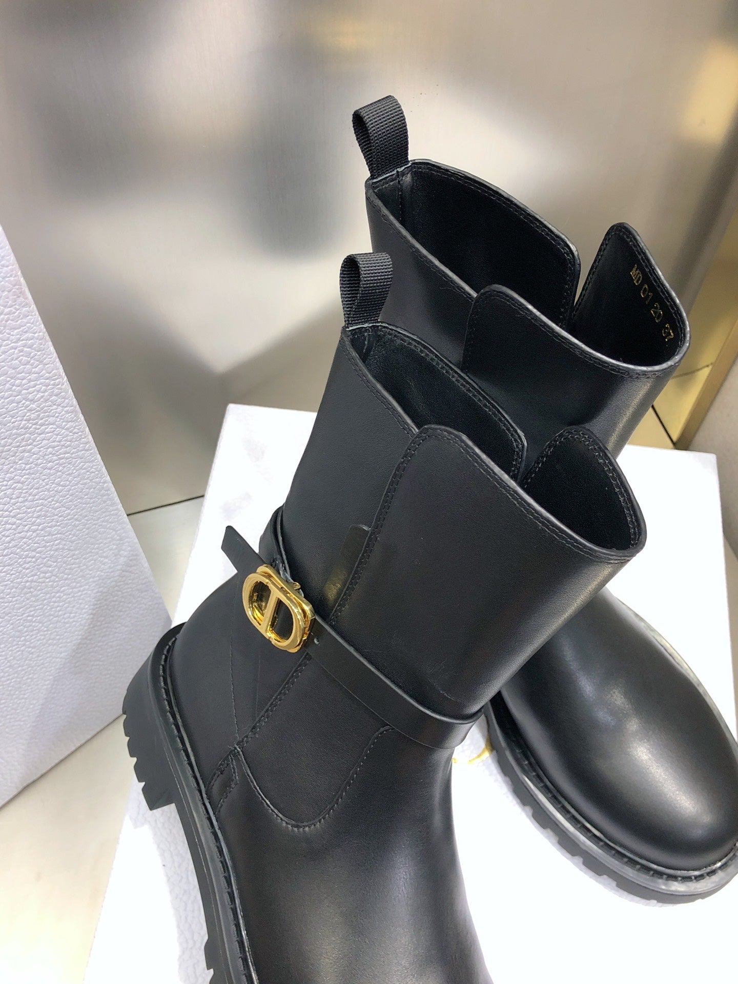 CD Empreinte Ankle Boots 1.5CM Buckle Black Leather 965384