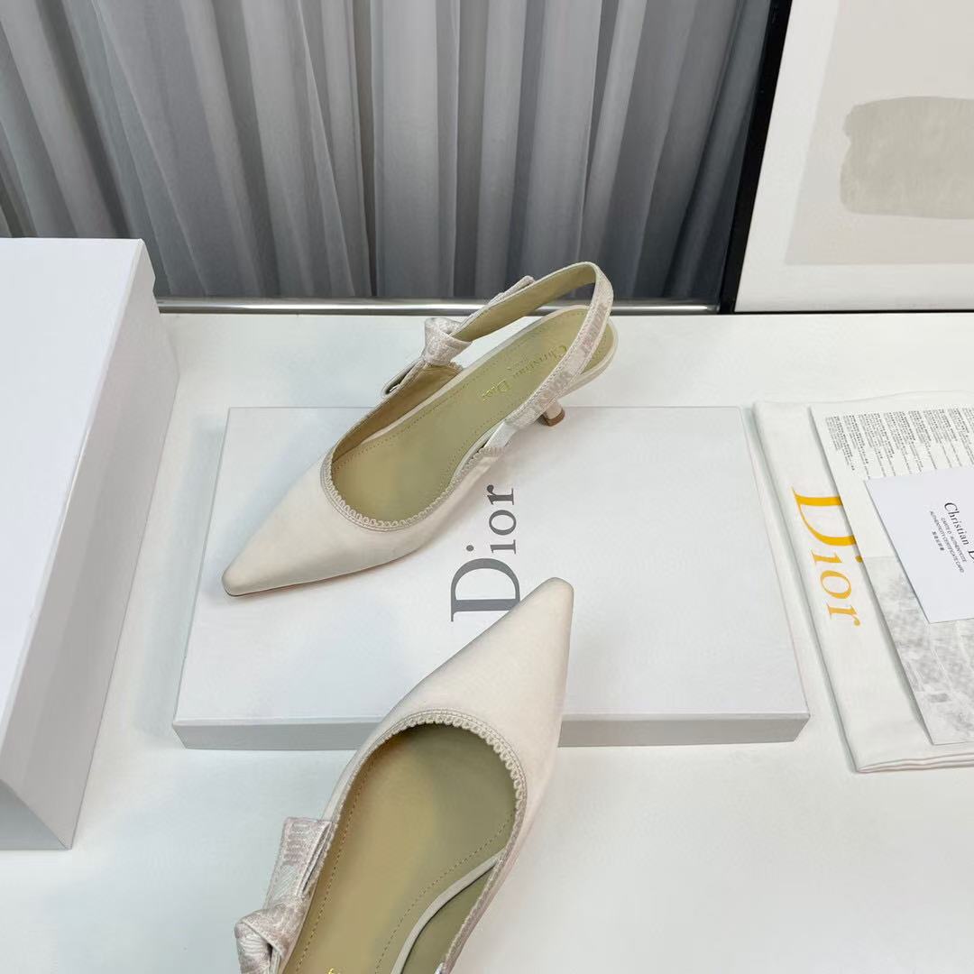 CD J'Adior Slingback Pumps 65mm Beige Satin