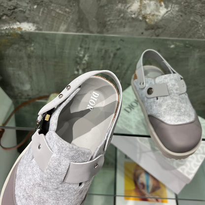 CD x Birkenstock Tokio Mule Grey White Felt Coth