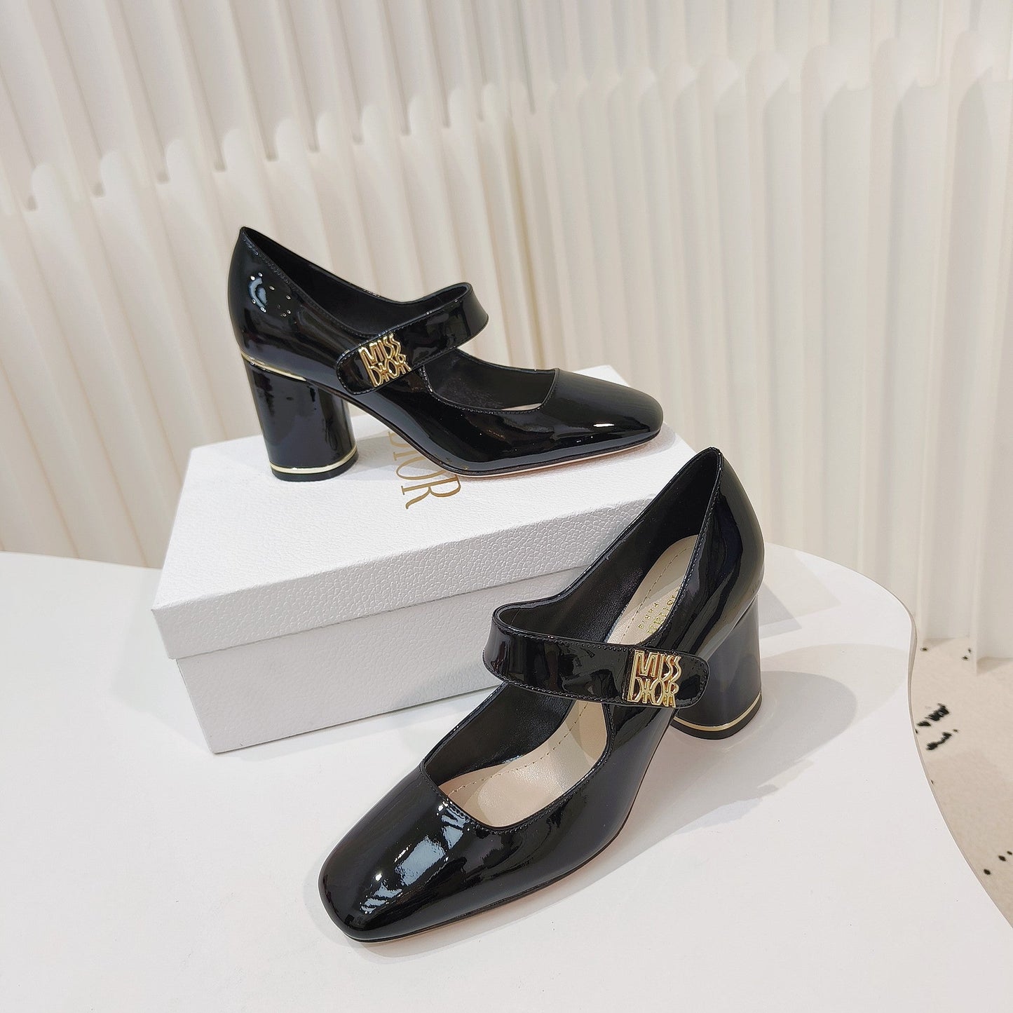 Miss Dior Pump 85mm In Glossy Black Cowhide 111359