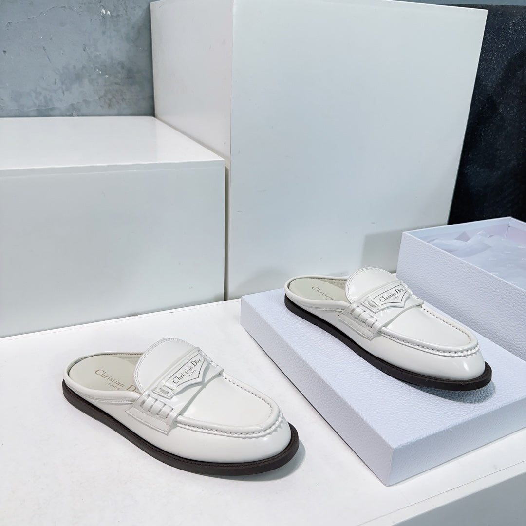 CD Boy Mule White Cowhide