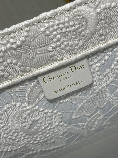 CD Lace White Book Tote 42cm Bag Canvas 336570