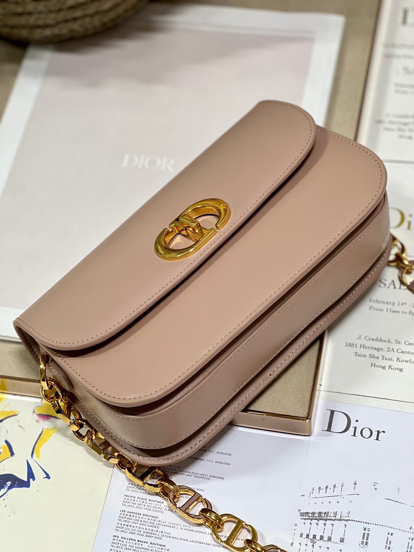 CD Montaigne Avenue Bag Pink Calfskin 336845